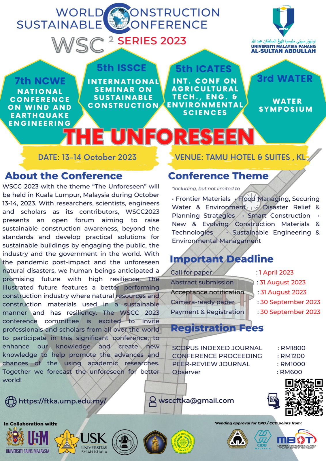 WORLD SUSTAINABLE  CONSTRUCTION CONFERENCE SERIES (WSCC 2023)