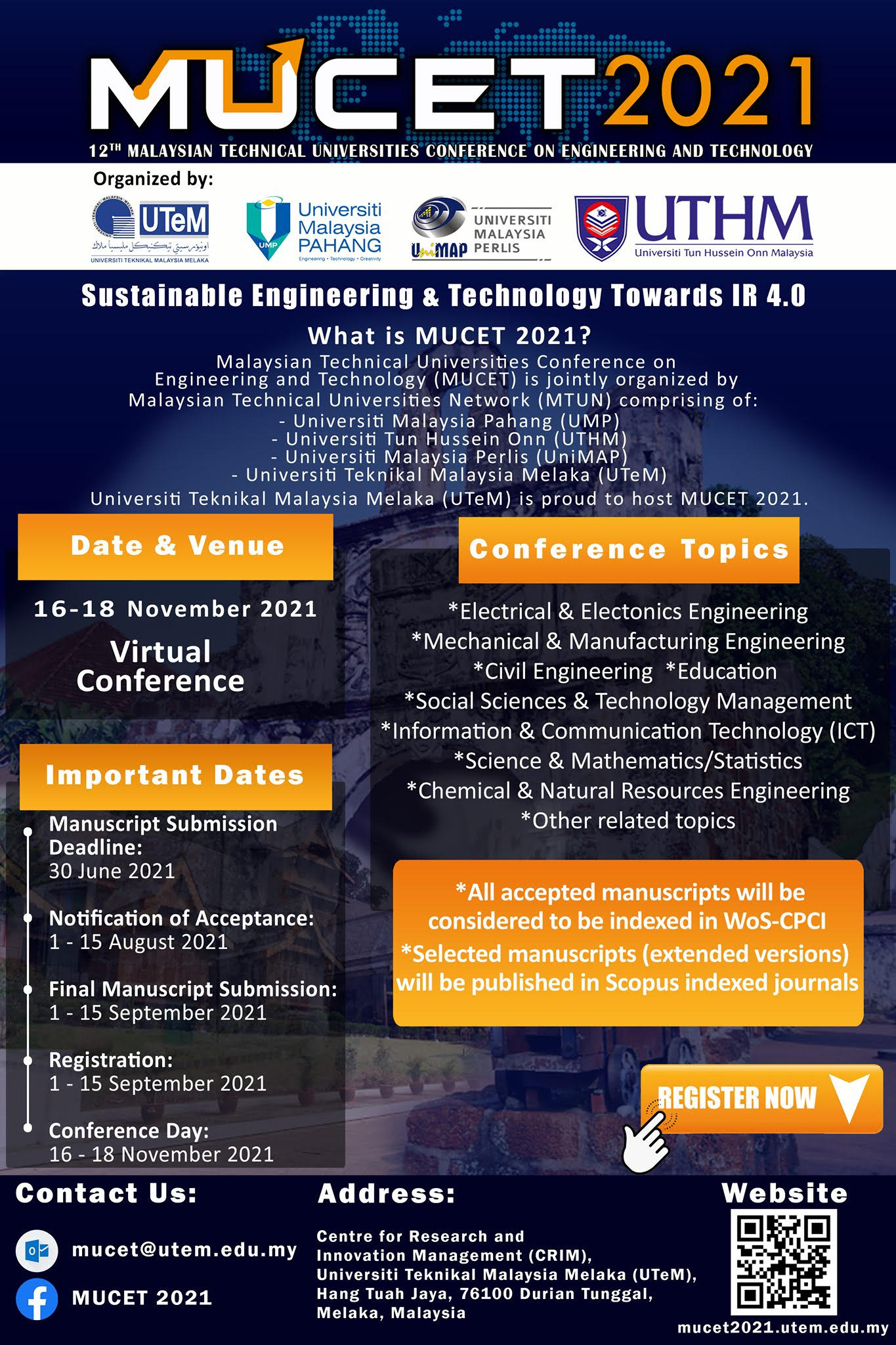 12th Malaysian Technical Universities Conference on Engineering And Technology 