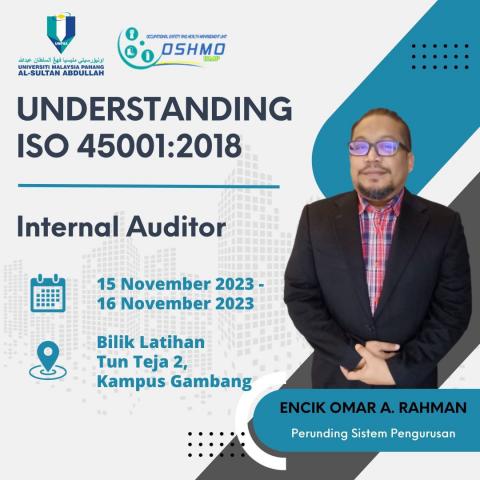 KURSUS UNDERSTANDING ISO 45001:2018 (INTERNAL AUDITOR)