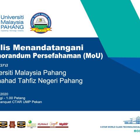 Majlis Menandatangani Perjanjian Persefahaman Antara UMP bersama Maahad Tahfiz Negeri Pahang