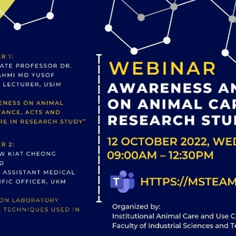 Webinar on “Awareness and Reviews on Animal Care in Research Study”